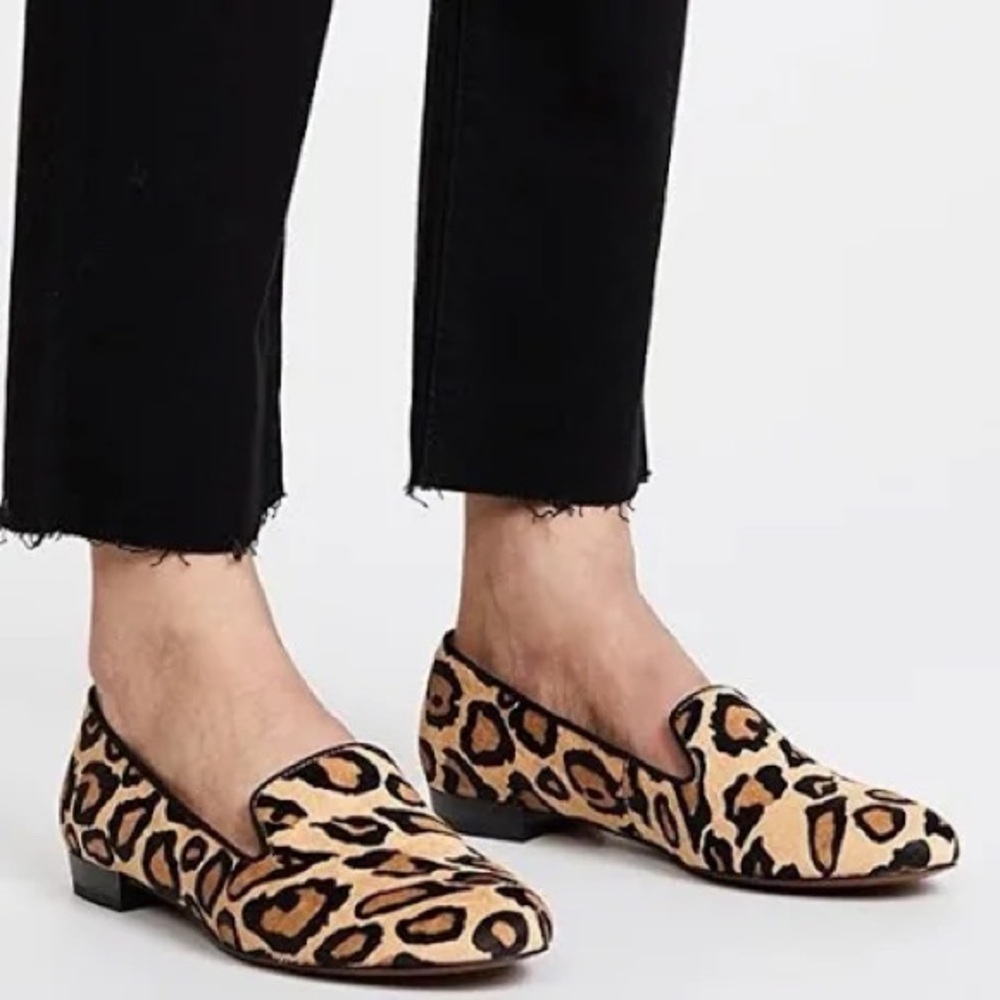 Leopard Print Women's Loafers - Tan/Black